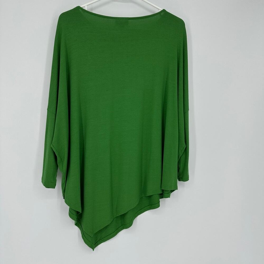 J Jill Wearever Collection Tunic XS Slub Knit Asymmetrical Hem Boho Travel Green - Picture 7 of 8